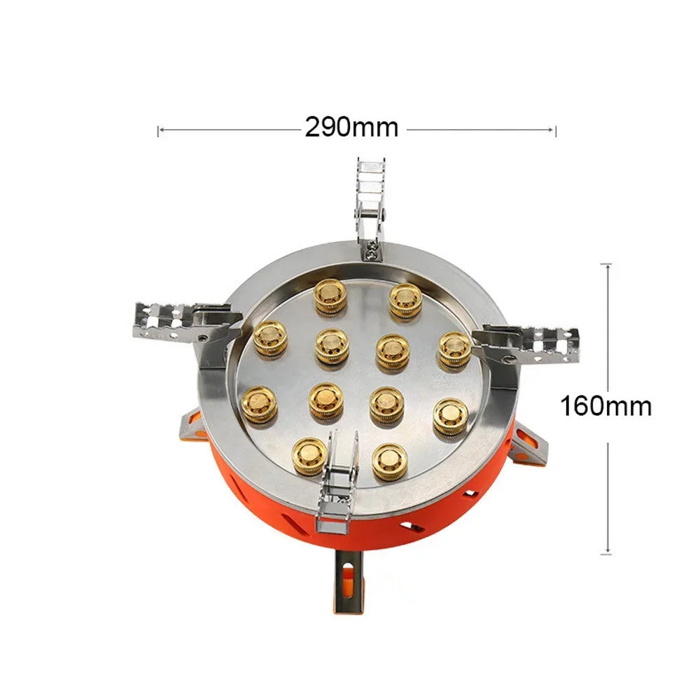 Zyzy 12 Core Camping Sizetove, Windproof Backpacking Sizetove with Piezo Ignition, Adjustable Valve