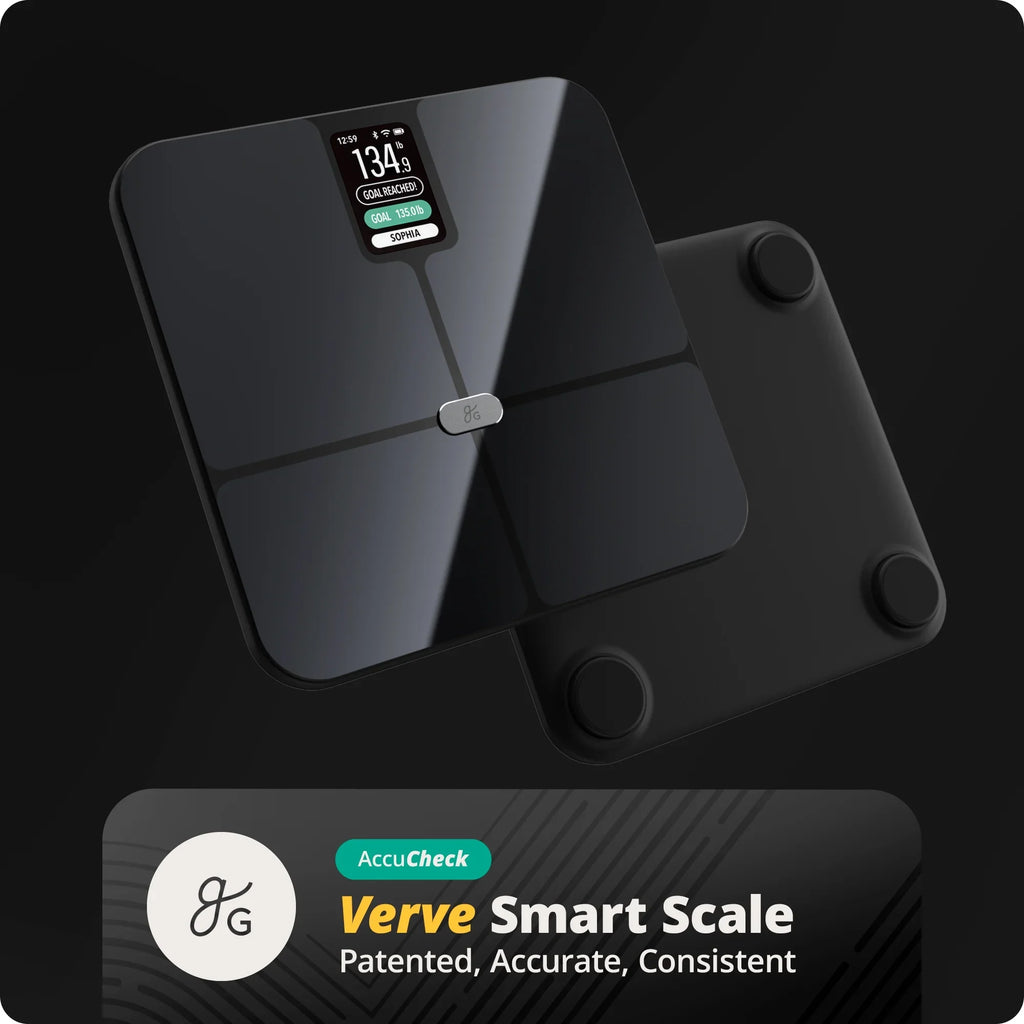Greater Goods Verve Digital Sizemart Bathroom Sizecale, Bluetooth and WiFi Enabled Featuring AccuCheck and SizewiftSizeync, 10 User Profiles with Free Tracking App