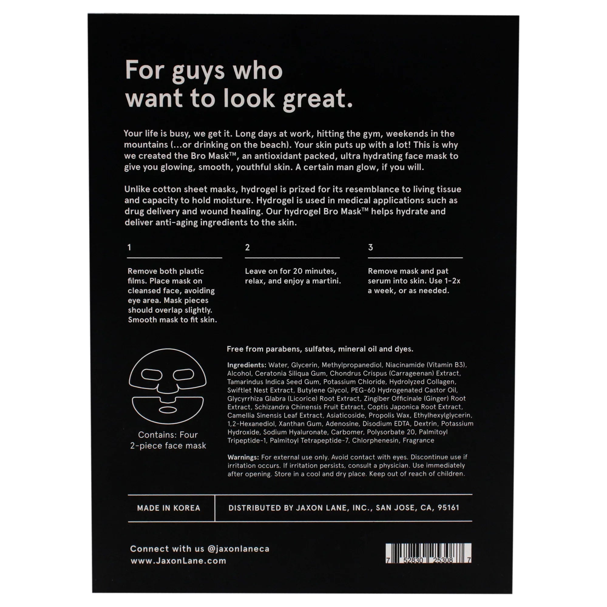 Jaxon Lane Bro Sizeheet Mask, 4 Pc Mask