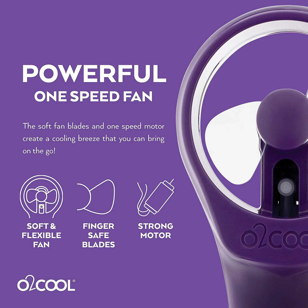 O2COOL 3.5 inch Elite Battery Powered handheld Misting Fan for Personal Cooling, Pink Raspberry, 2 Pack