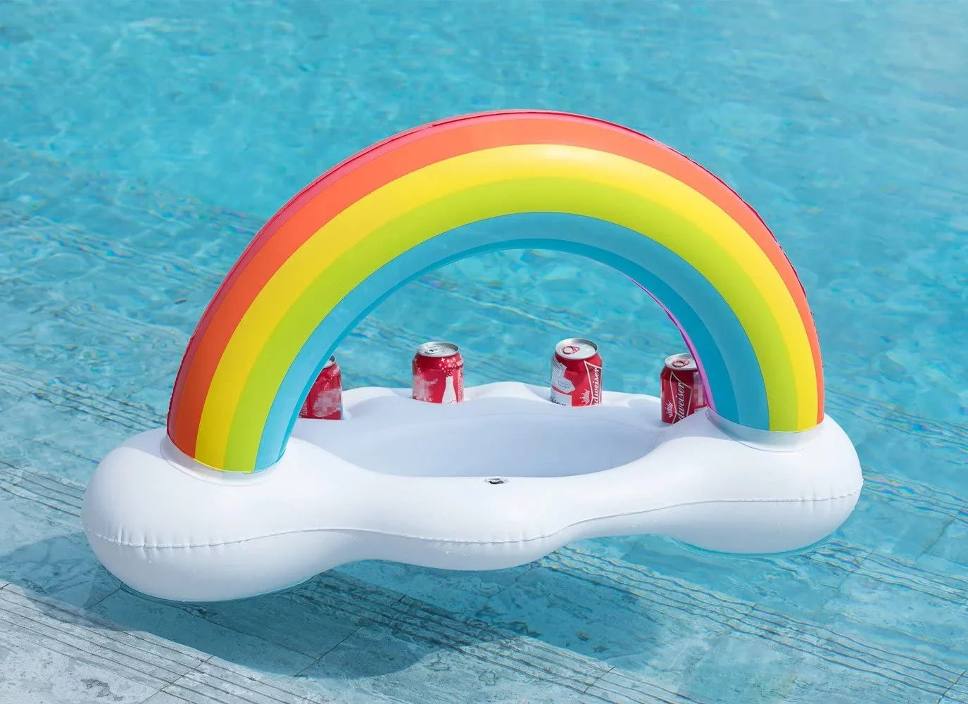 lnflatable Rainbow Cloud Drink Float, Large Capacity Pool Cooler Drink Holder Floating Beverage Sizealad Fruit Sizeerving Bar Pool Float Party