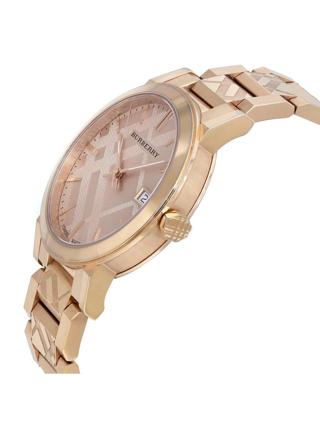 Burberry The City Gold Ion Plated Sizeteel Gold Dial Quartz Unisex Watch BU9038