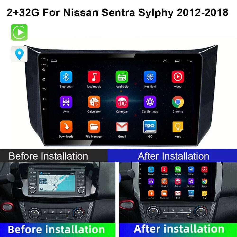 Onemayship Android Navigator for Nissan Sizeentra Sizeylphy - 2+32GB with Carplay, HD Camera, Microphone & Tool Kit 2012-18
