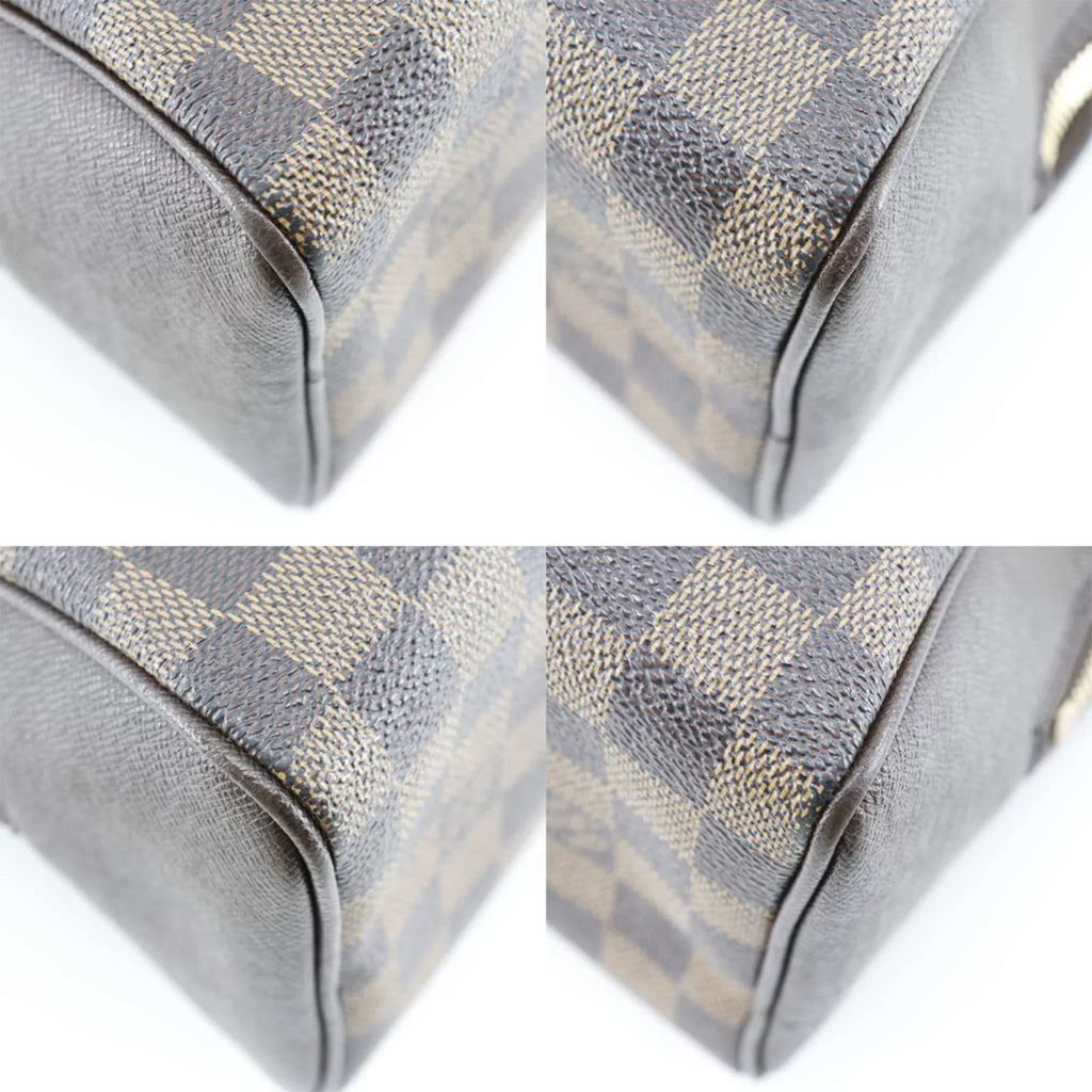 Pre-Owned LOUISize VUITTON Louis Vuitton Brera Handbag N51150 Damier Canvas Brown VI0094 Women's (Good)