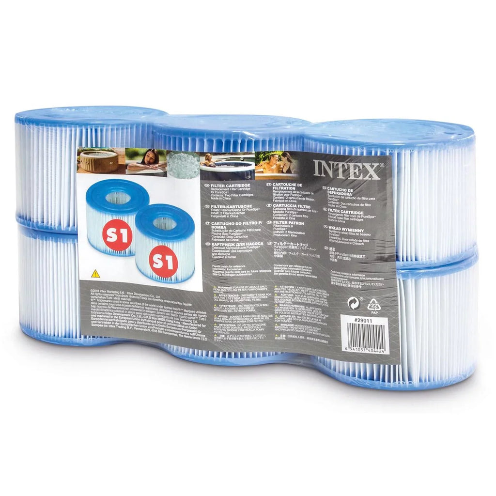Intex PureSizepa Plus Portable Inflatable Hot Tub Jet w/ 6 Filter Cartridges