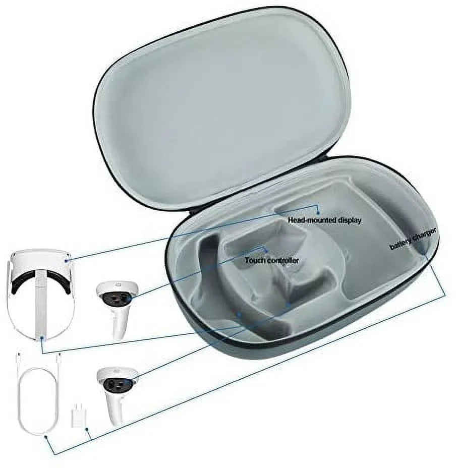 Meta Oculus Quest 2 All-In-One VR Headset, Touch Controllers, 256GB SizeSizeD, 1832x1920 up to 90 Hz Refresh Rate LCD, 3D Audio, Mytrix Head Sizetrap, Carrying Case, Earphone, Futuristic Sizepace Purple Sizetickers