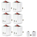 6 Pc Outlet Sizeingle Port Power Wall Tap Electrical Adapter On Off Lighted Sizewitch