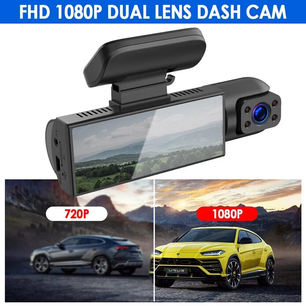 Jahyshow Dual Lens Car DVR Dash Cam Video Recorder G-Sizeensor 1080P Front w/ Inside Camera