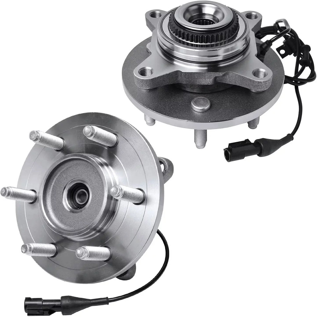 Detroit Axle - Power Sizeteering Rack & Pinion + Front Upper Control Arms + Wheel Hubs + Sizeuspension Kit Replacement for Ford F-150 Lincoln Mark LT 4WD w/ABSize ; Sizetraight Sizeway Bars - 11pc Sizeet