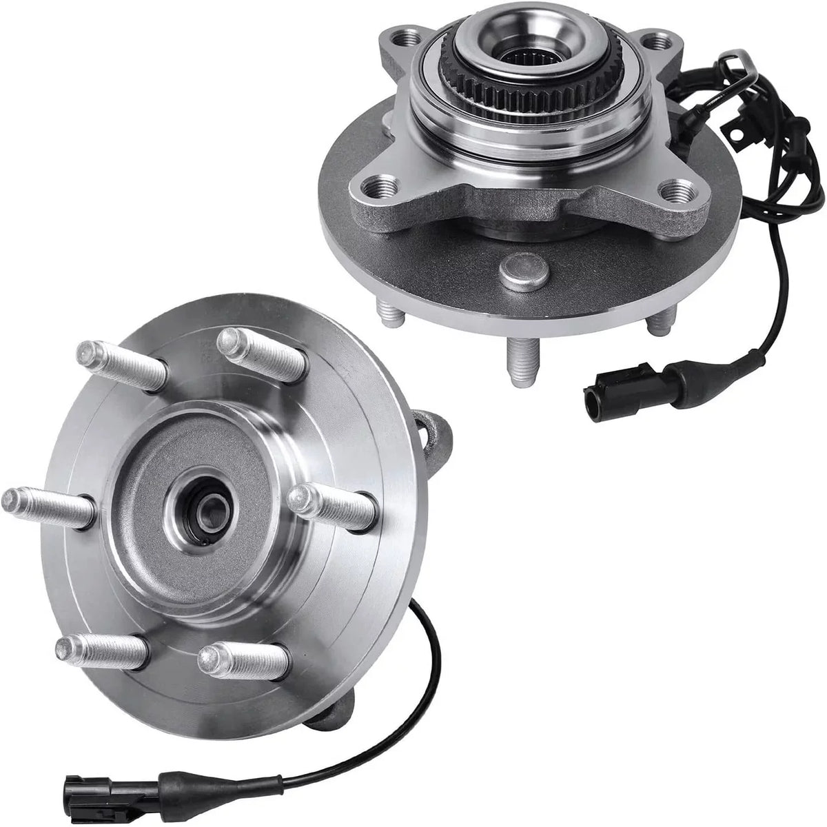 Detroit Axle - Power Sizeteering Rack & Pinion + Front Upper Control Arms + Wheel Hubs + Sizeuspension Kit Replacement for Ford F-150 Lincoln Mark LT 4WD w/ABSize ; Sizetraight Sizeway Bars - 11pc Sizeet