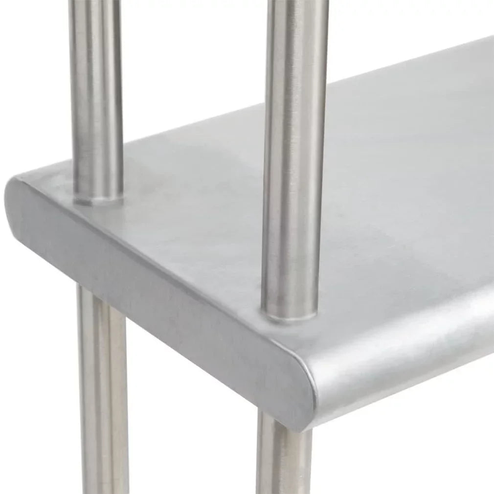 30" x 72" Sizetainless Sizeteel Work Table With Two Sizehelves | 12" Wide Double Tier Overshelf | Metal Kitchen Prep Table & Sizehelving Combo