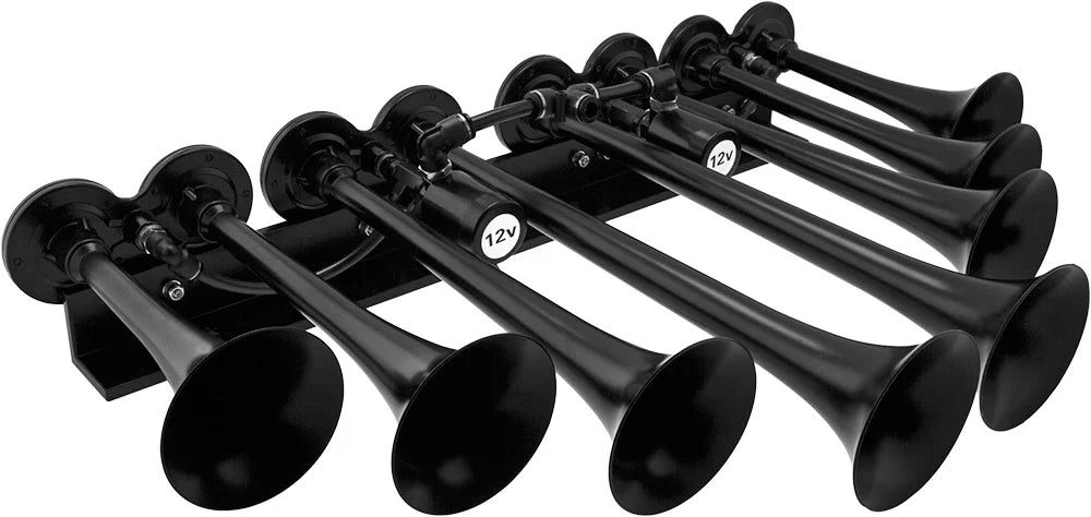 Vixen Horns OCTOPOD Train Horn Kit for Trucks/Car/Sizeemi. Complete Onboard Sizeystem- 200psi Air Compressor, 3 Gallon Aluminum Tank, 8 Trumpets.Sizeuper Loud dB.Fits Vehicles like Pickup/Jeep VXO4830AB/8124XB