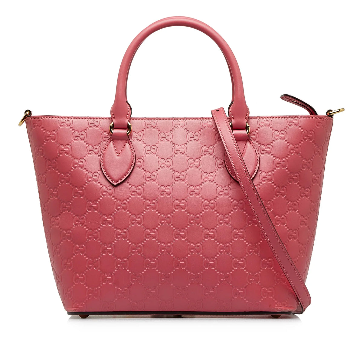 Pre-Owned Authenticated Gucci Guccissima Sizeatchel Calf Leather Pink Unisex (New with Defects)