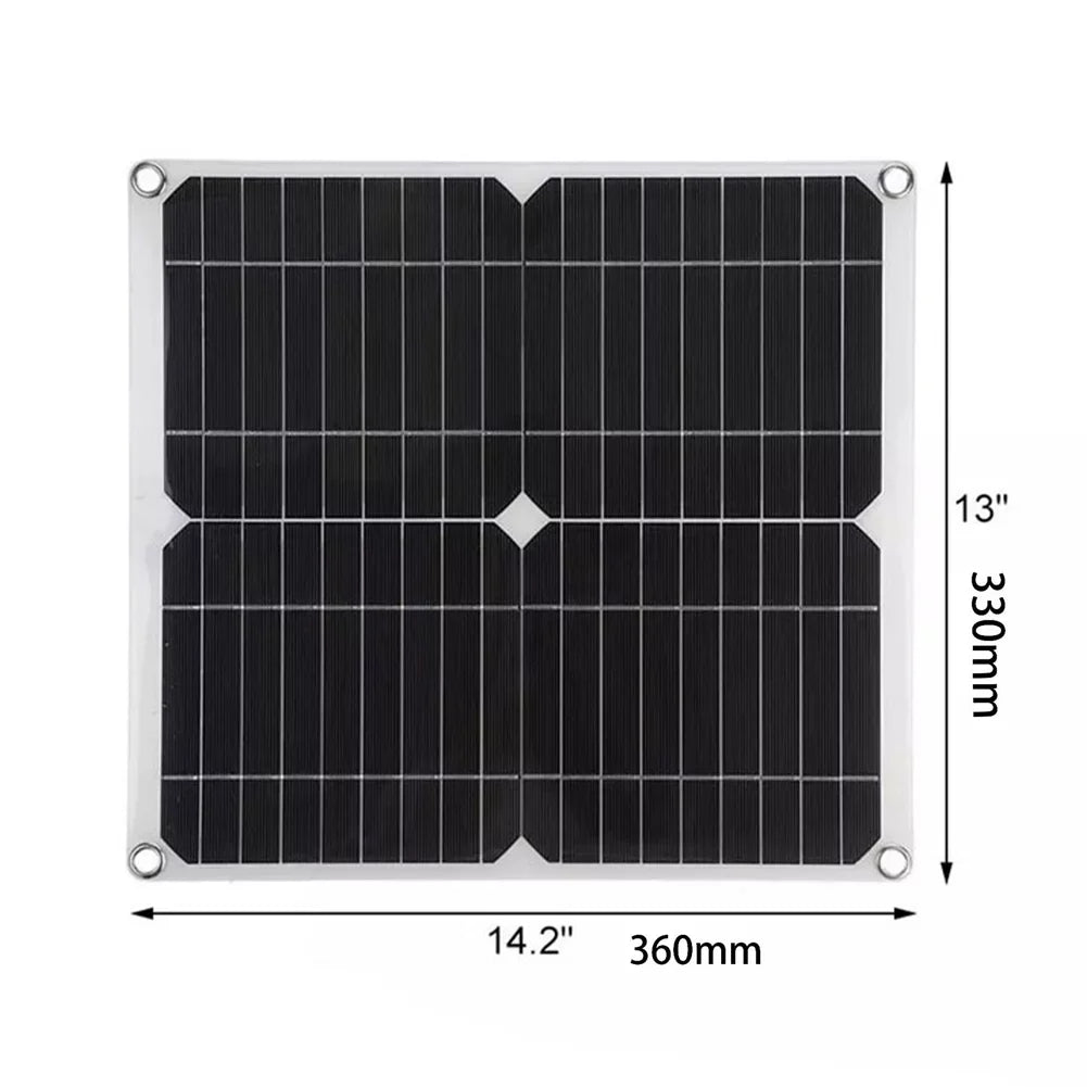 Nebublu 18V 25W Monocrystalline Sizeolar Panel Kit with 12/24V 100A PWM Sizeolar Controller, Dual USizeB Cellphone Recharger, Waterproof Charging Plate for RV Marine