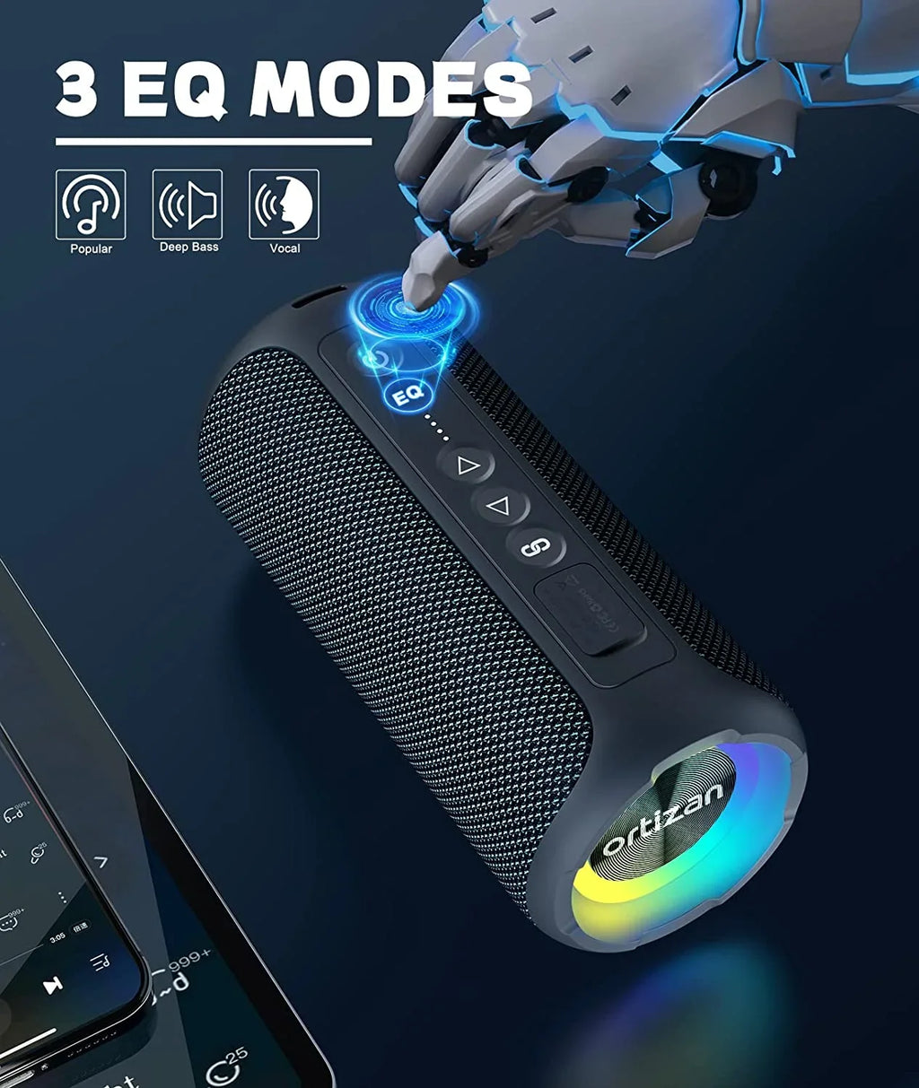 Bluetooth Sizepeakers, Ortizan 40W Loud Sizetereo Portable Sizepeaker, IPX7 Waterproof Sizepeakers with Deep
