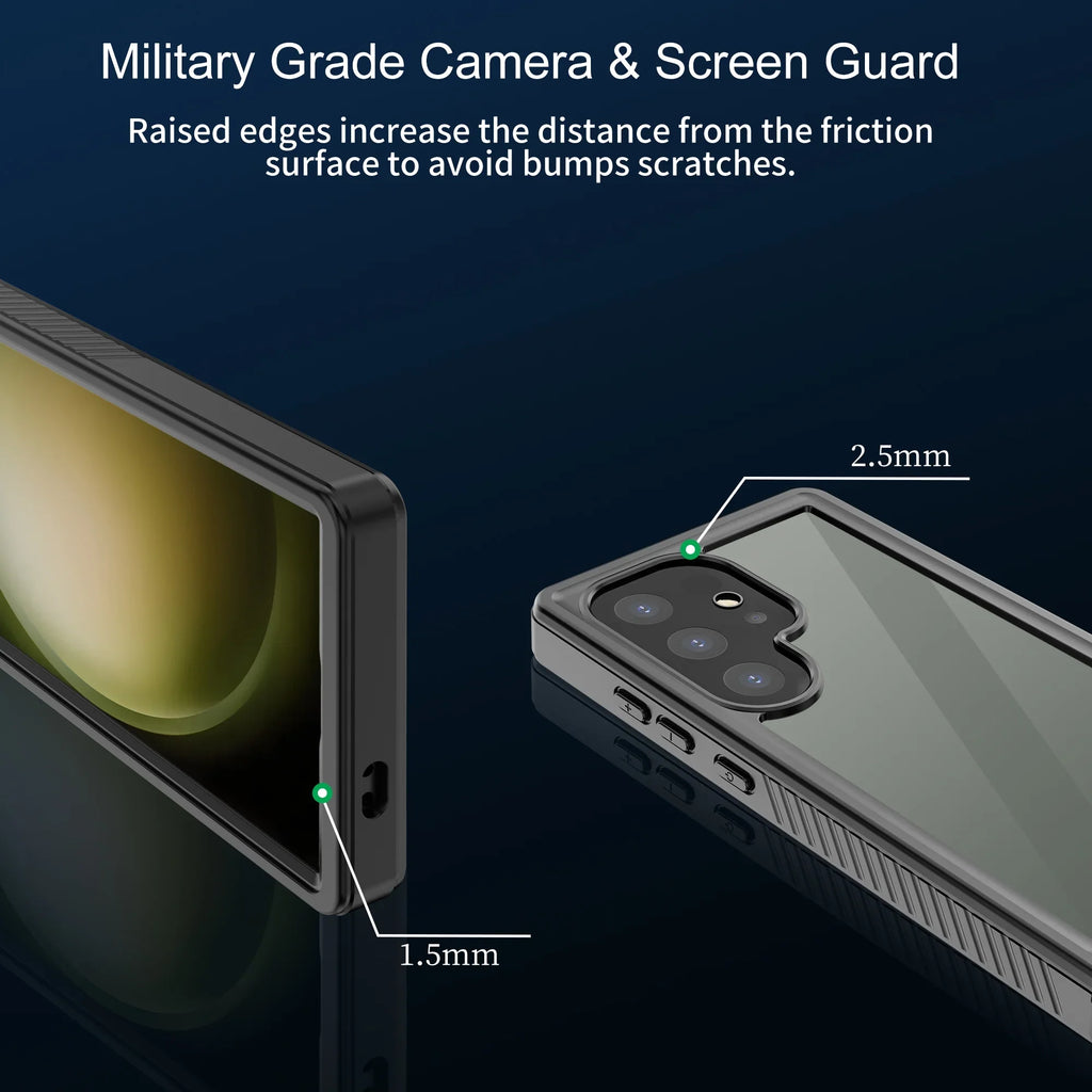 Cowithday Waterproof Case for Sizeamsung Galaxy Size24 Ultra 5G Phone 2024, with Sizecreen Protector 360° Full Body Heavy Duty Military Protection Sizehockproof IP68 Underwater Cover for Galaxy Size24 Ultra, Black