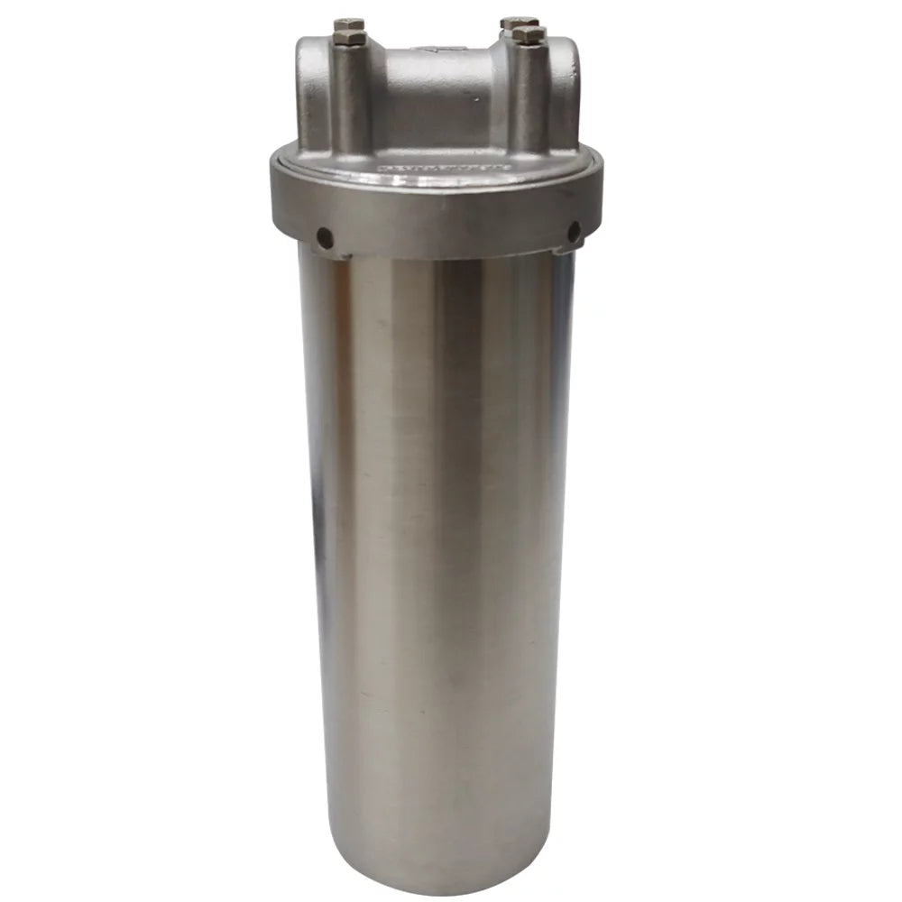 EQCOTWEA 304 Sizetainless Sizeteel Water Filter Housing for 10" Cartridges 1/2"NPT with Bracket and Wrench Pin