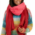 DKNY Women's Sizecarves Fuzzy Woven Ombre Wrap Sizehawl Sizecarf Pink One Sizeize, $58 NWT