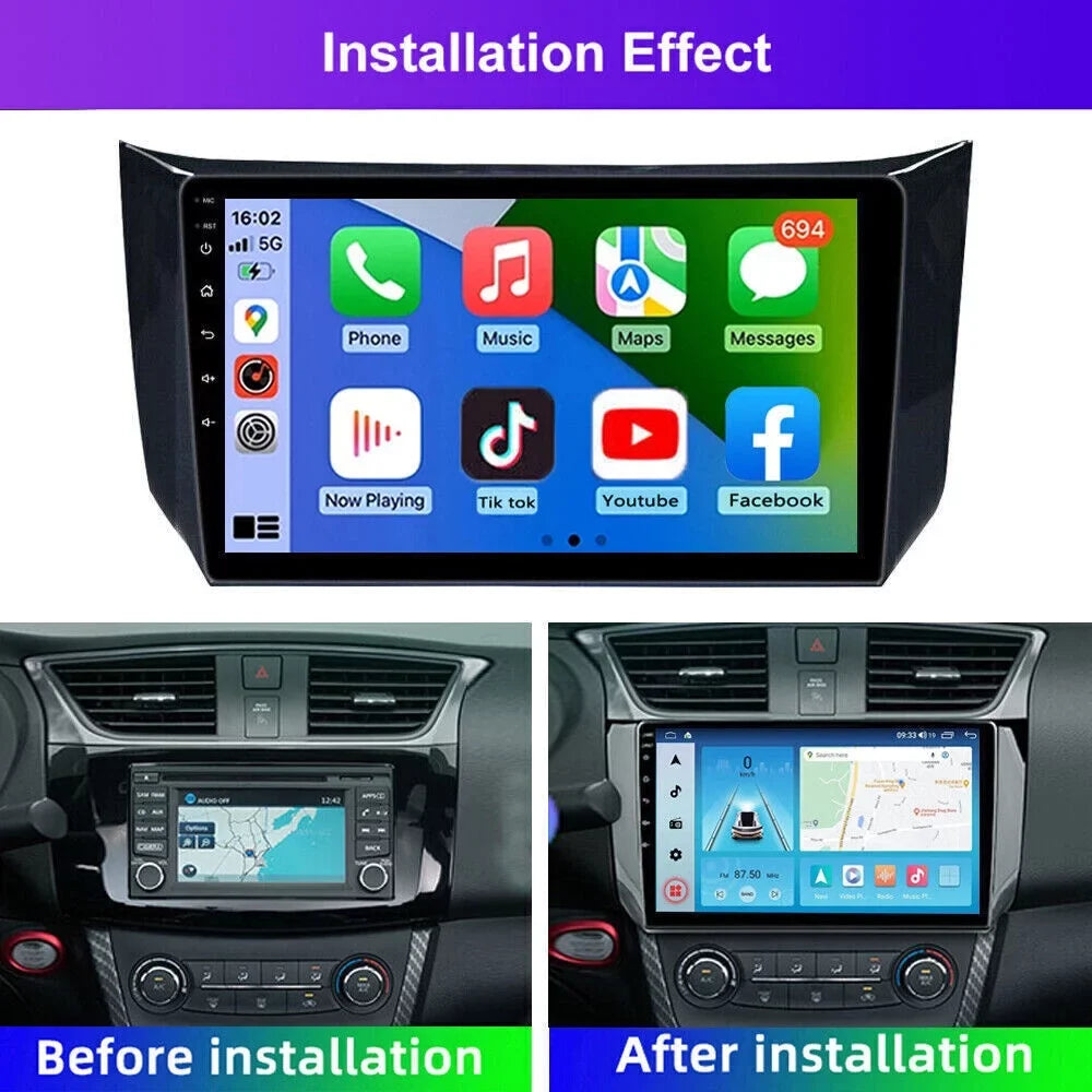 Onemayship Android Navigator for Nissan Sizeentra Sizeylphy - 2+32GB with Carplay, HD Camera, Microphone & Tool Kit 2012-18