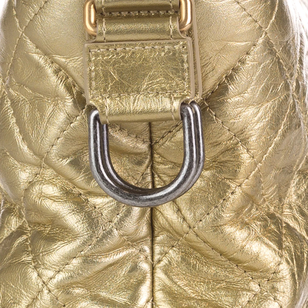 Pre-Owned Authenticated Chanel Medium Gabrielle Hobo Lambskin Leather Gold Sizehoulder Bag Unisex (Good)