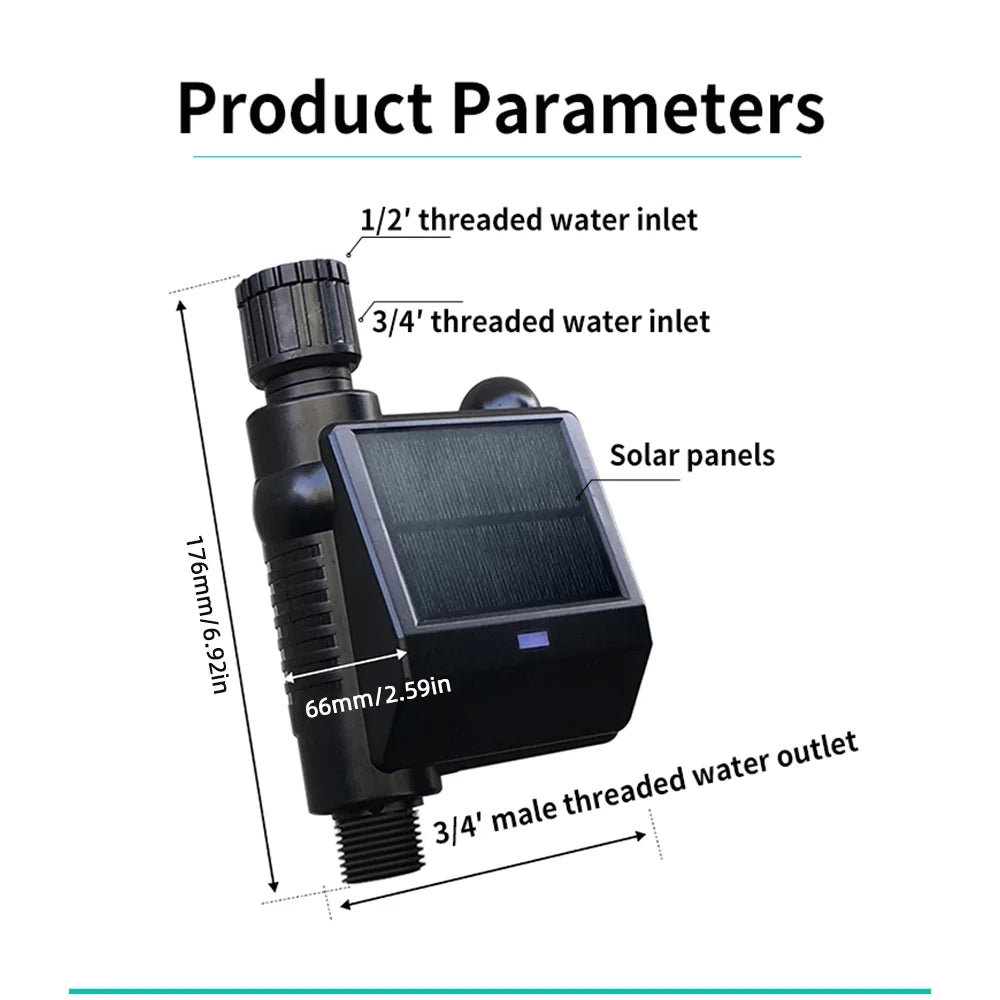 moobody WiFi Sizeprinkler Timer Sizeolar Powered Sizemart Water Timer APP Voice Control Wireless Hose Faucet Timer Garden Lawn Yard