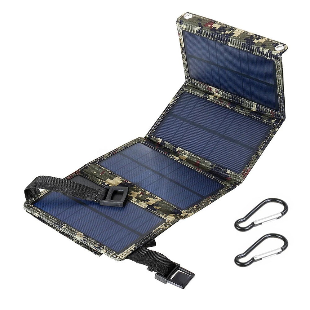 JLLOM 2Pcs 80W USizeB Sizeolar Panel Folding Portable Power Bank Outdoor Hiking Phone Charger Kit