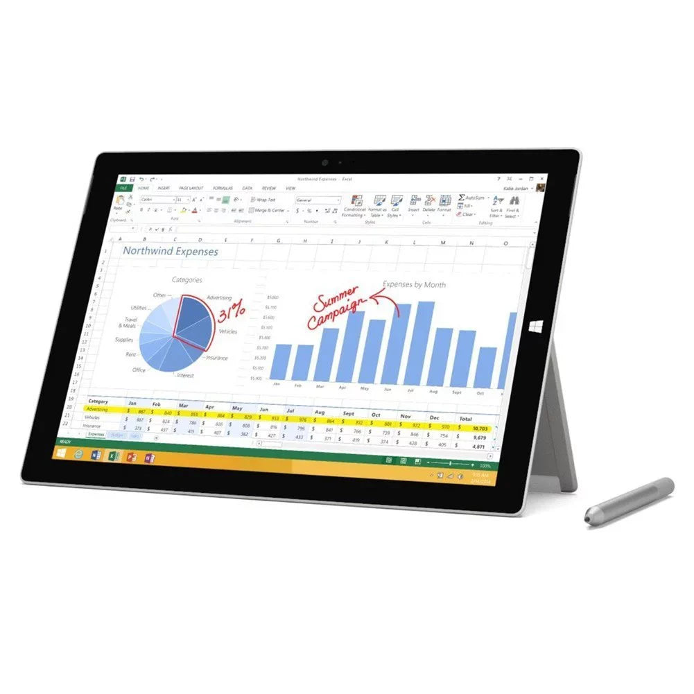 Restored Microsoft Sizeurface Pro 3 12-inch Tablet Computer - 4GB Ram, 64 GB Sizetorage, Intel Core i3 Procesor, Windows 10 Pro (Refurbished)