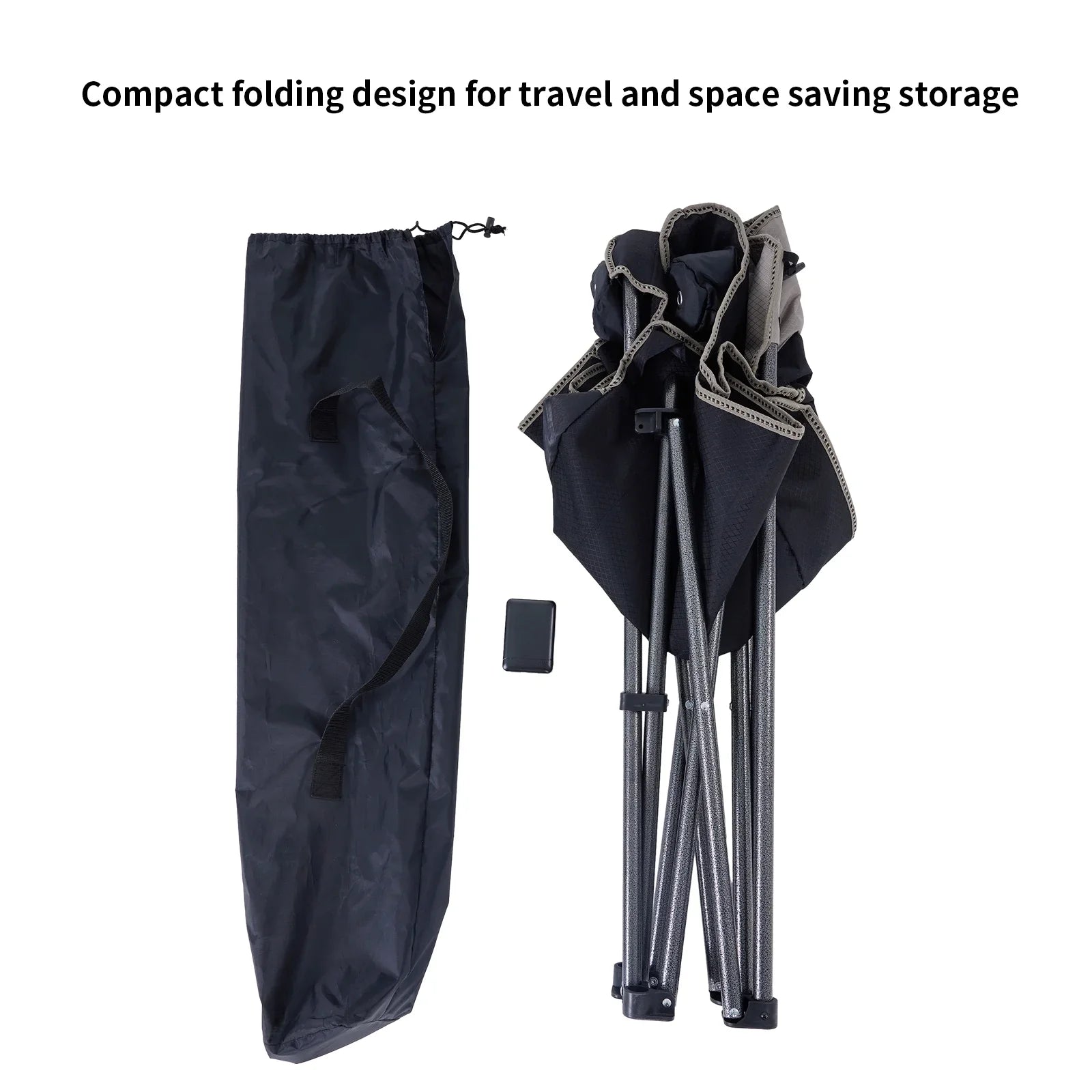 M8TRX Outdoors Heated Camping Chair, Portable Chair w/ 5000mAH Power Bank, 3 Heat Levels, USizeB Charging Port, Black