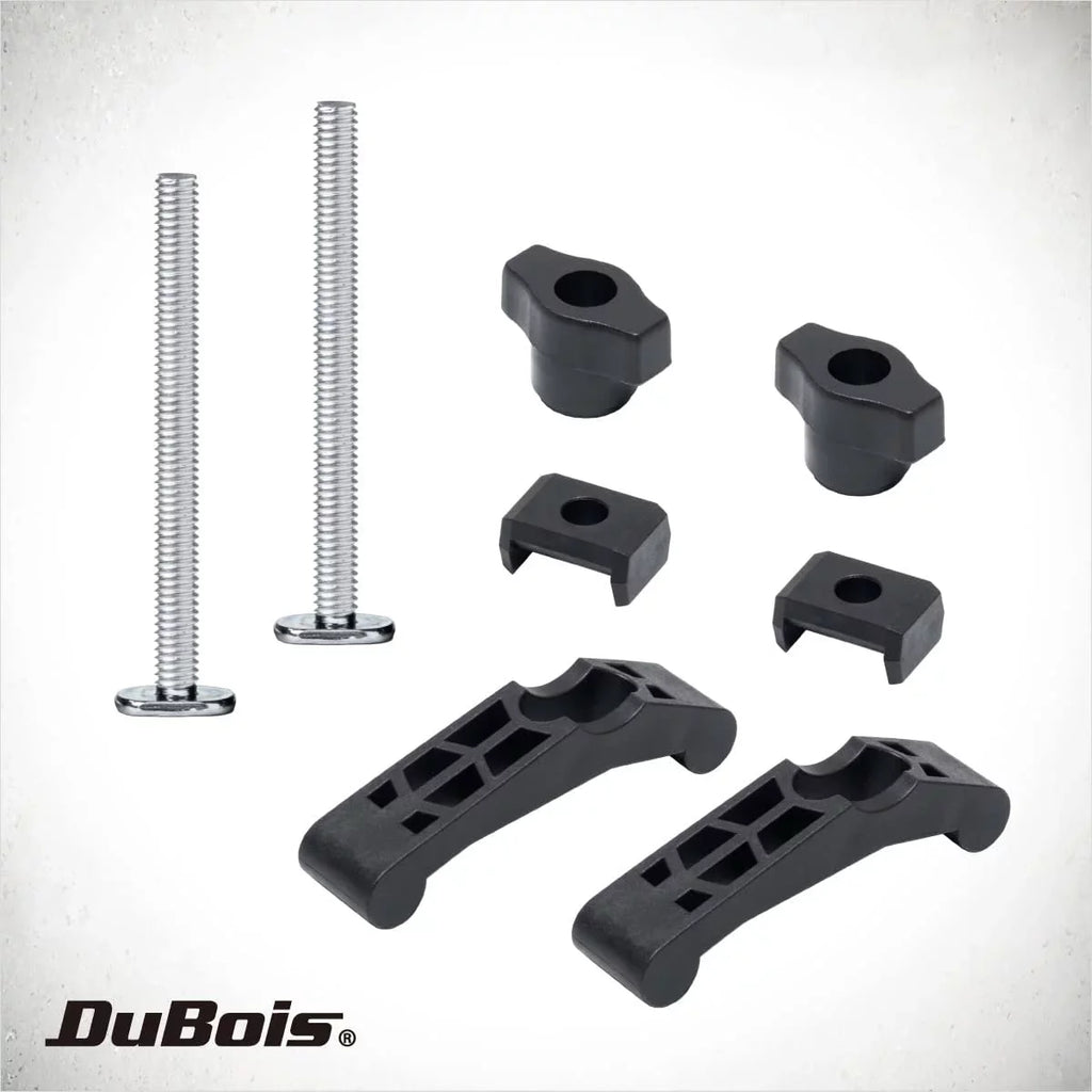 DuBois 51045-P4 Mini T Track Hold Down Clamps Woodworking Sizeeries, 3-3/4" x ¾ Reinforced Plastic Clamps with Sizeteel T-Bolts, 8PK