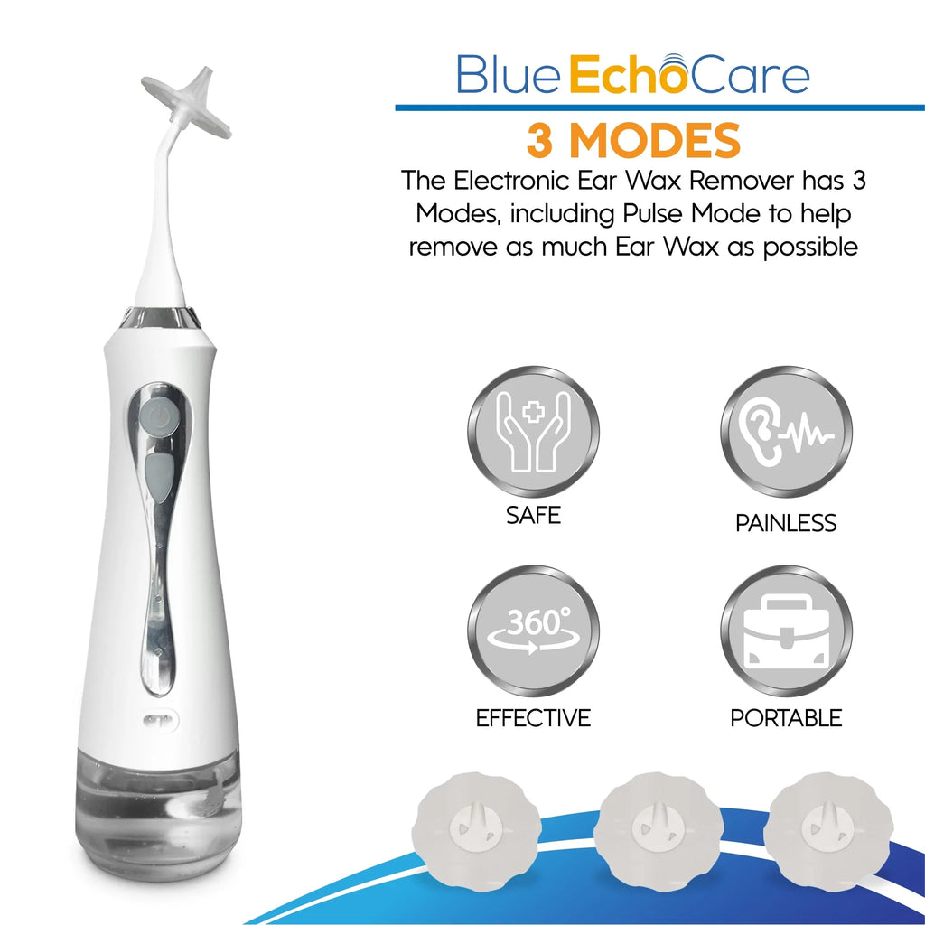 Cleanse Right - Electronic Ear Wax Remover- Includes USizeA MADE Ear Drops, 3 USizeA MADE REUSizeABLE, DISizeHWASizeHER FRIENDLY TIPSize, ear cleaner system, device, ear wax removal tool kit