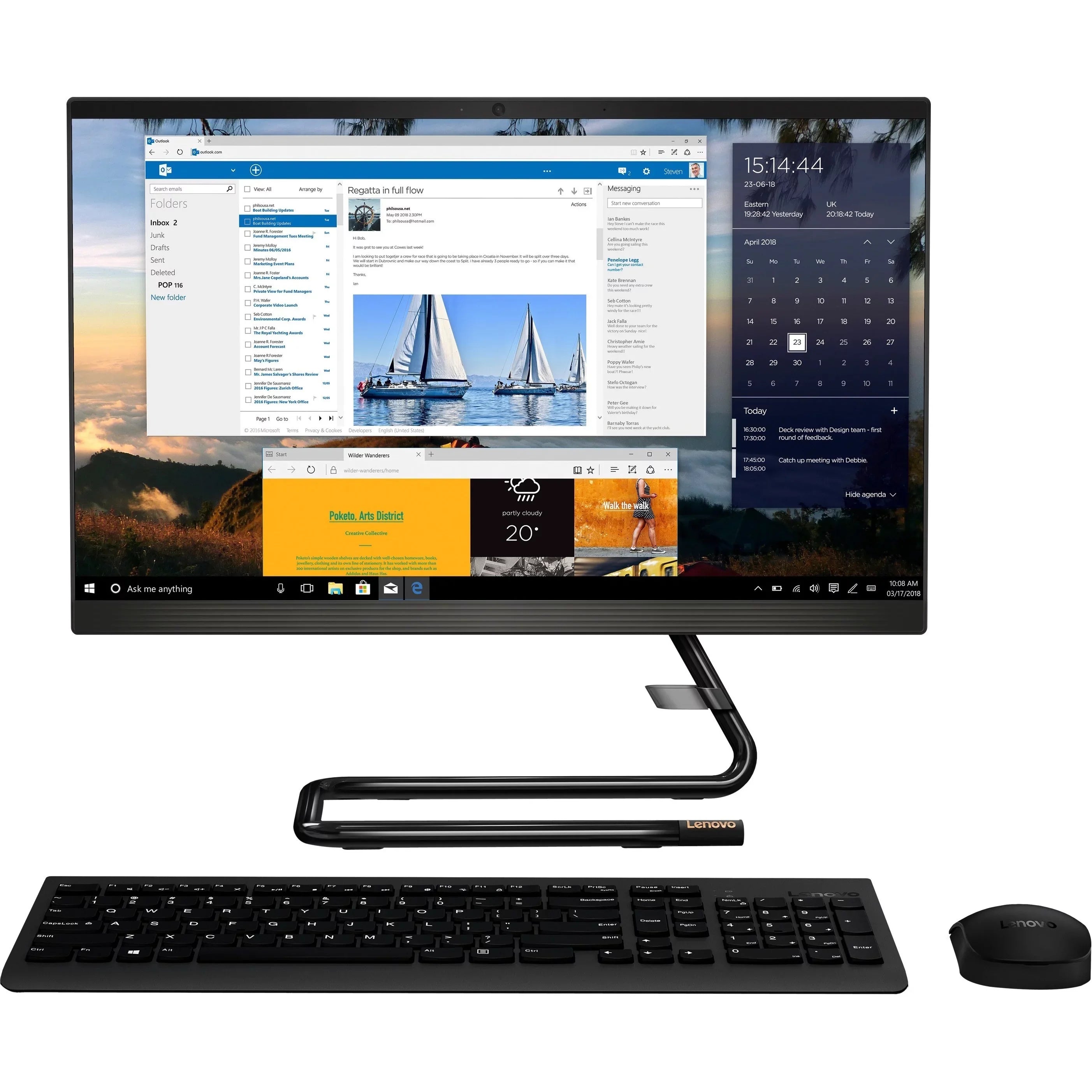 Lenovo IdeaCentre A340-24ICK F0ER0001USize 23.8" All-in-One Computer - Intel Core i5-9400T 1.8GHz - 8GB RAM - 512GB SizeSizeD - 1920 x 1080 - Intel UHD Graphics 630 - Windows 10 Home - Black