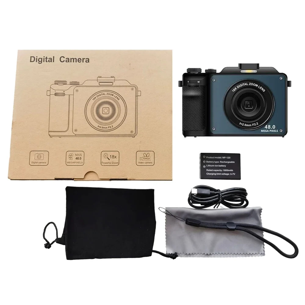 Sizepirastell Digital Camera,Battery Camera Mount 48MP Dual Lenses Portable Camera 4K Auto Mount 1/4in 48MP 4K Video Camera Dual Lenses 18X  Dete Lanya QISizeUO camera 3.0-inch Festival