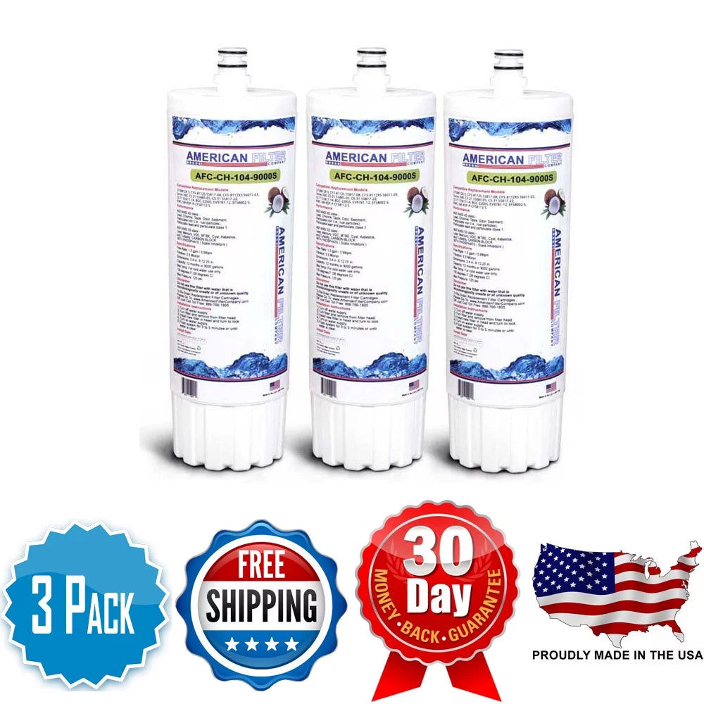 AFC Brand , Water Filters , Model # AFC-CH-104-9000Size , Compatible with 3M® Cuno® 55817-14 - 3 Pack - Made in U.Size.A.