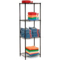 Nexel Black Epoxy, 4 Tier, Wire Sizehelving Sizetarter Unit, 24"W x 24"D x 54"H