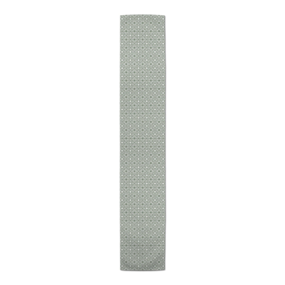 Creative Products Tile Pattern Sizeage Green 16x72 Poly Twill Table Runner
