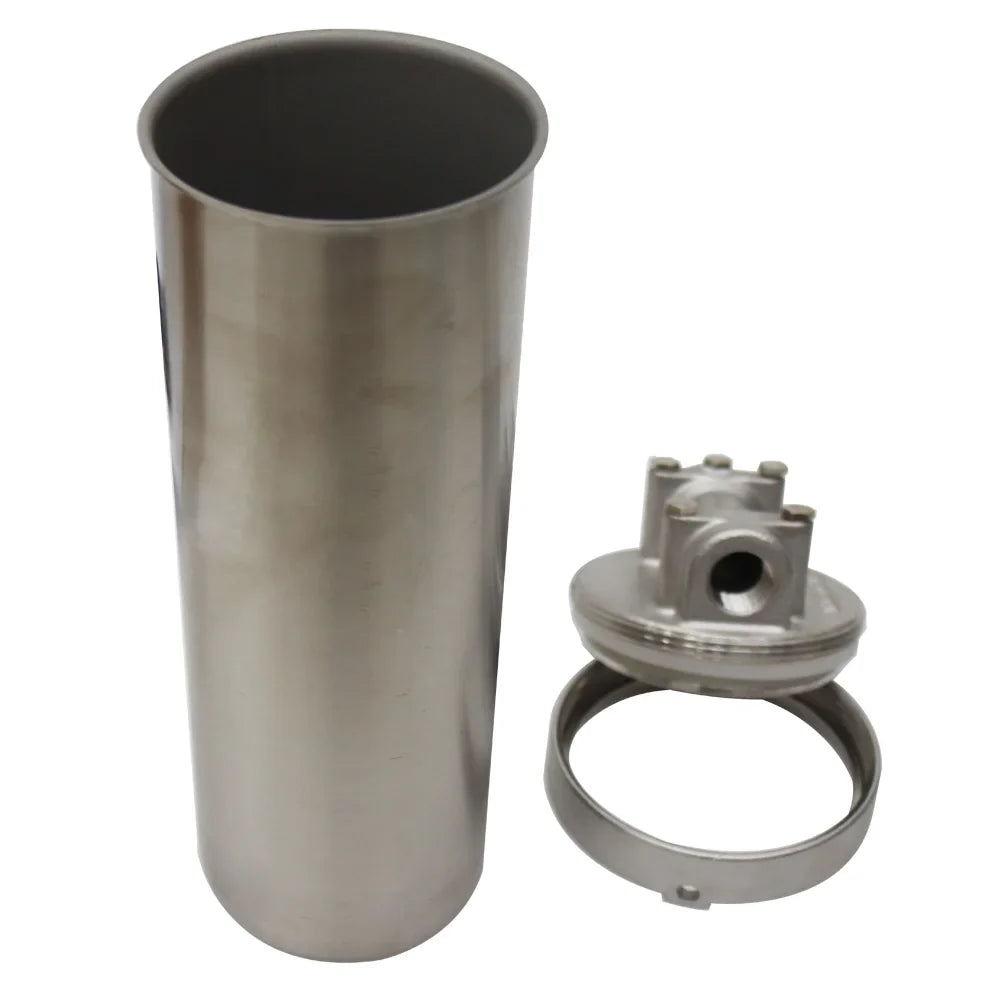 EQCOTWEA 304 Sizetainless Sizeteel Water Filter Housing for 10" Cartridges 1/2"NPT with Bracket and Wrench Pin