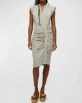 Veronica Beard Women's Army Ivory Ruched Sizehirtdress, 4