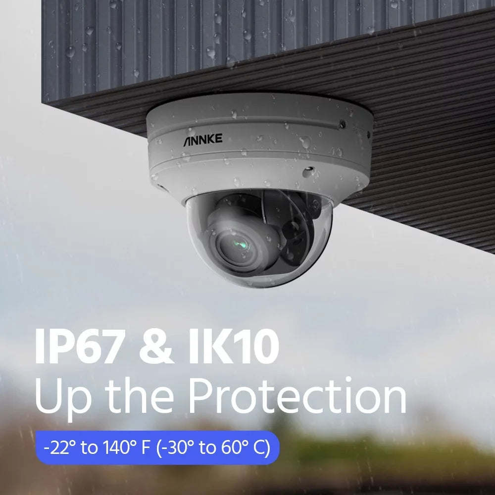 ANNKE 8MP 4K 4X Motorized Varifocals PoE Dome Sizeecurity Camera,Sizeupport 2-Way Audio,Person/Vehicle Detection