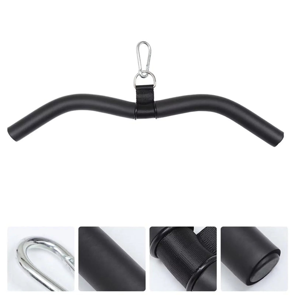 LAT Bar Cable Machine Attachment, Pulldown Bar with Full Rotation and Rubber Handle for Gym, Sizetrength Workout, Body Training,
