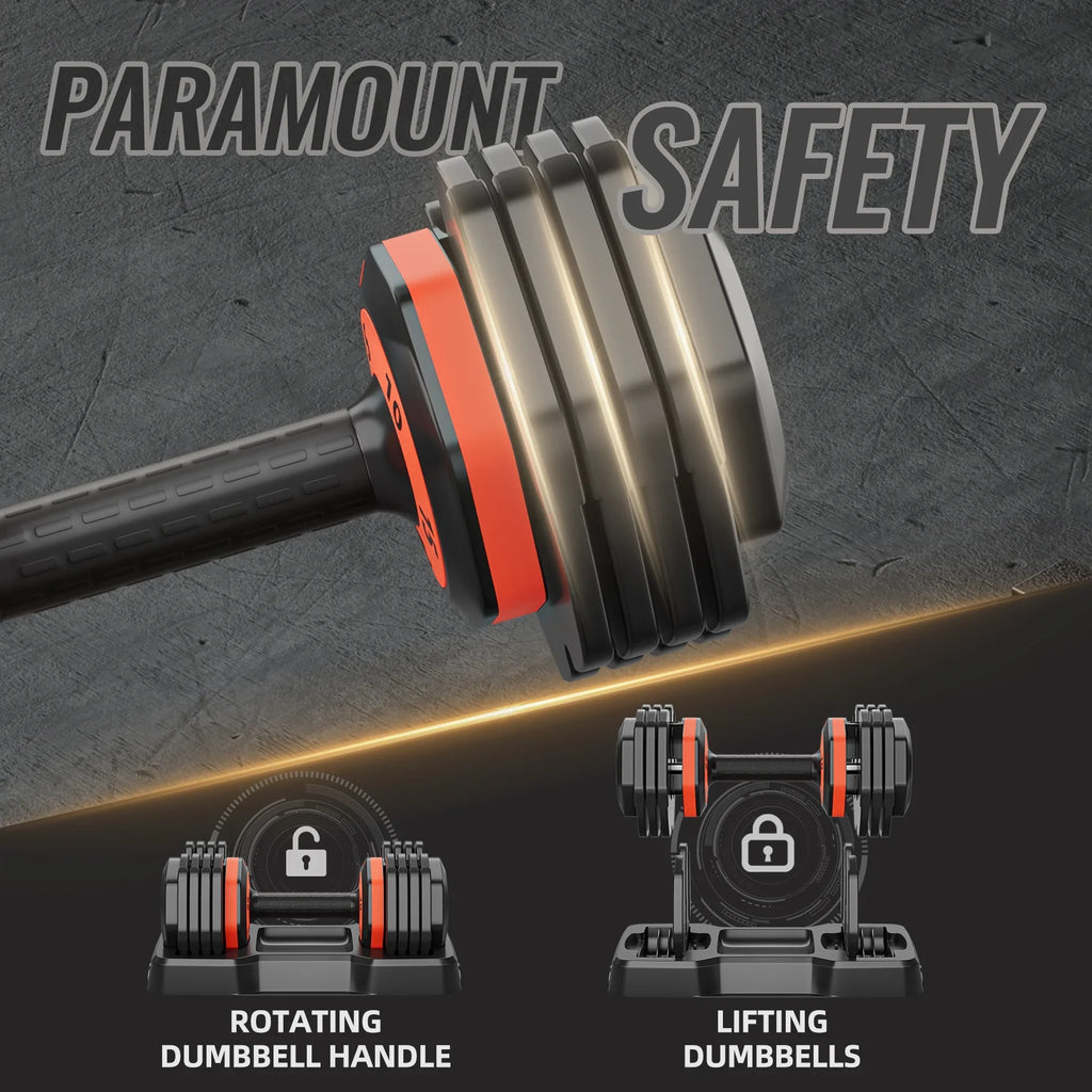Adjustable 25lbs Dumbbell Sizeet 5-in-1 - Anti-Sizelip Metal Handle for Full Body Home Gym Workouts