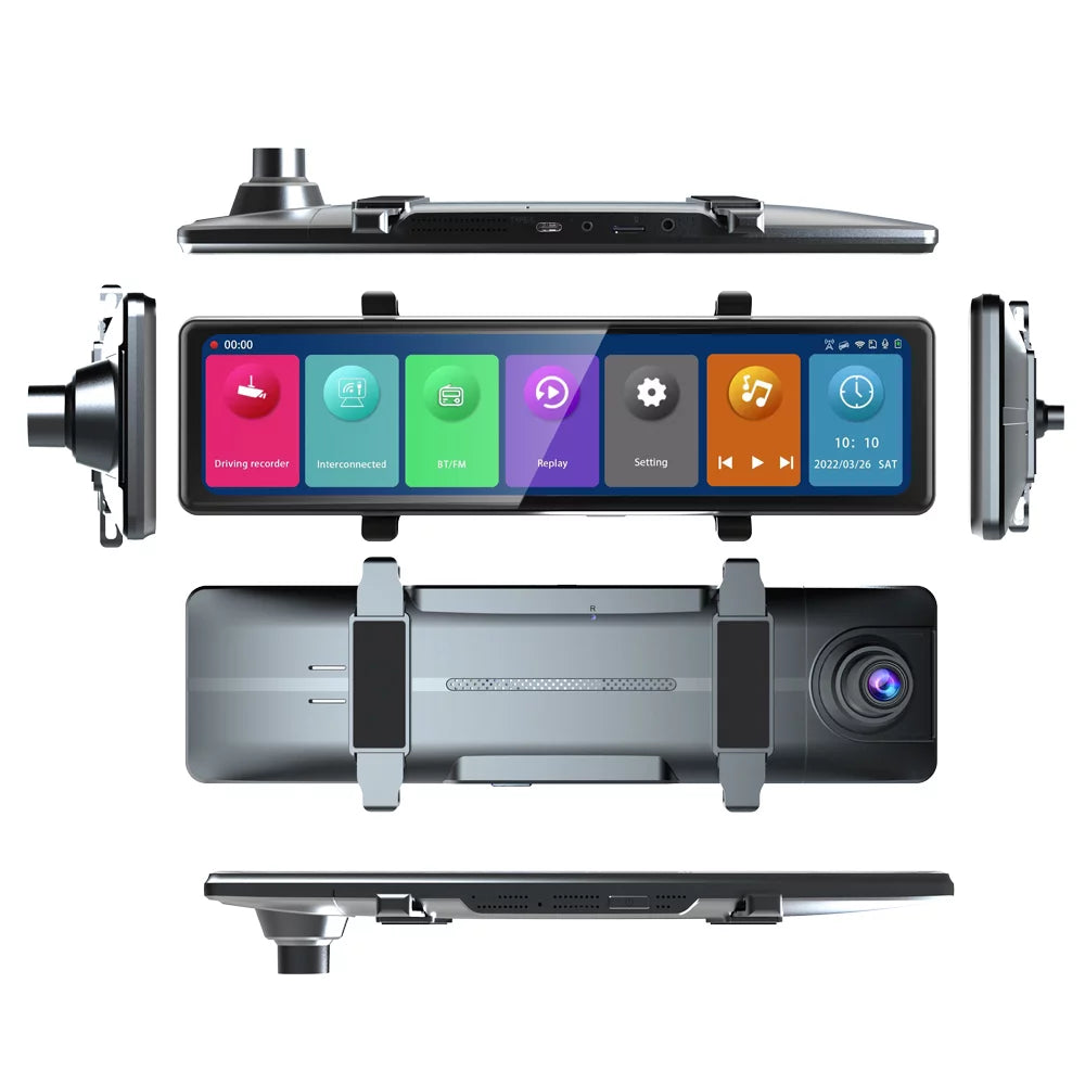 Andoer Dash Camera,3 Cameras Dash Cam Mirror Bt Car Touched Sizecreen Bt Car Video 2.5k Clear Car 12in 2.5k Clear Car Camera Car Rearview Mirror Cam 12in 2.5k Rearview Mirror Bt Sizecreen 2.5k Car