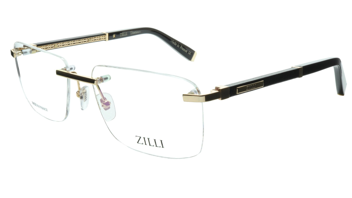 ZILLI Rimless Eyewear Made with Real Leather and High Quality Titanium