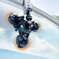 Triple Sizeuction Cup Mount Holder Action Camera Car Windshield Mount with 1/4 Threaded Head 360 Degree Tripod Ball Head