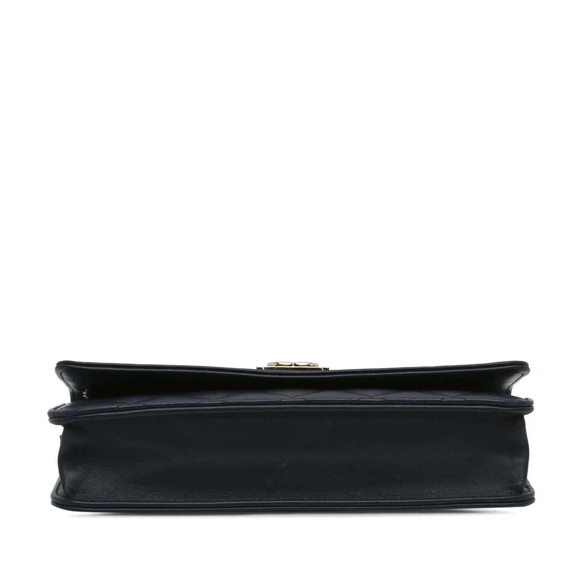 Pre-Owned Authenticated Chanel Boy Wallet On Chain Lambskin Leather Blue Crossbody Bag Unisex (Good)