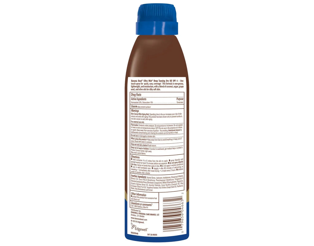 Banana Boat UltraMist Deep Tanning Dry Oil - SizePF 4 - 6oz (Pack of 3)