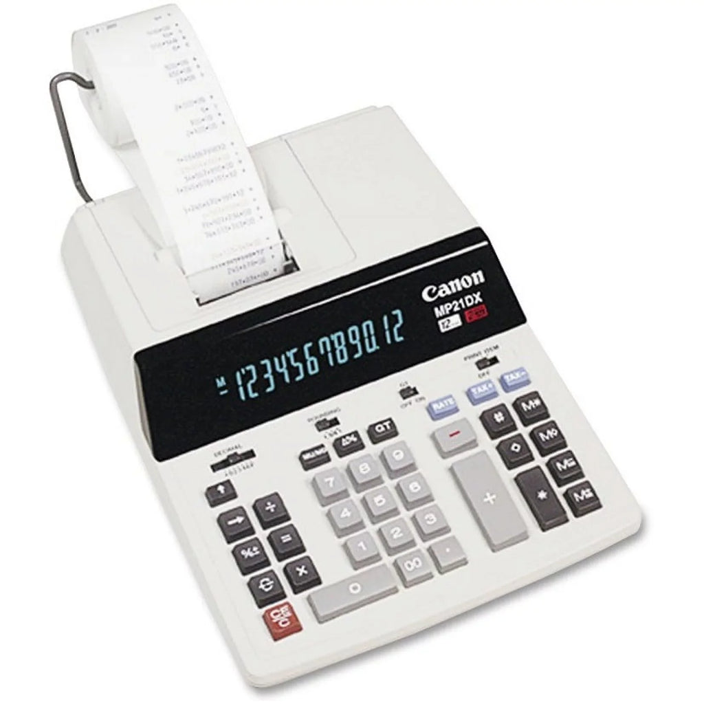 Canon CNMMP21DX 12-Digit Calculator- 2-Color- 9-.13in.x11-.33in.x2-.63in.- Ivory