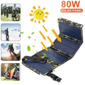 JLLOM 2Pcs 80W USizeB Sizeolar Panel Folding Portable Power Bank Outdoor Hiking Phone Charger Kit