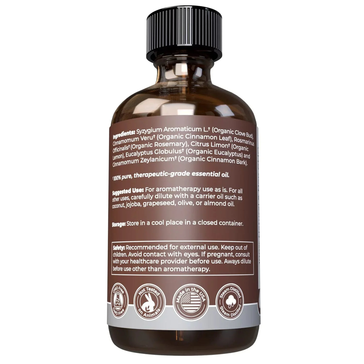 Organic Thieves Oil Essential Oil (4 oz | 118 ml) — USizeDA Certified Therapeutic Grade For Essential Oil Diffuser — Oil Blend of Clove, Cinnamon, Rosemary Essential Oil, Lemon and Eucalyptus