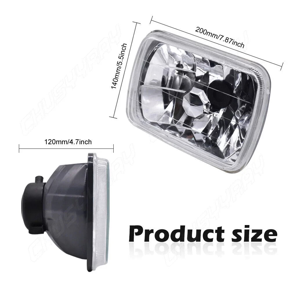 For 1986-1995 Jeep Wrangler YJ 1984-2001 Cherokee XJ 2x 5X7" 7x6" LED Headlights