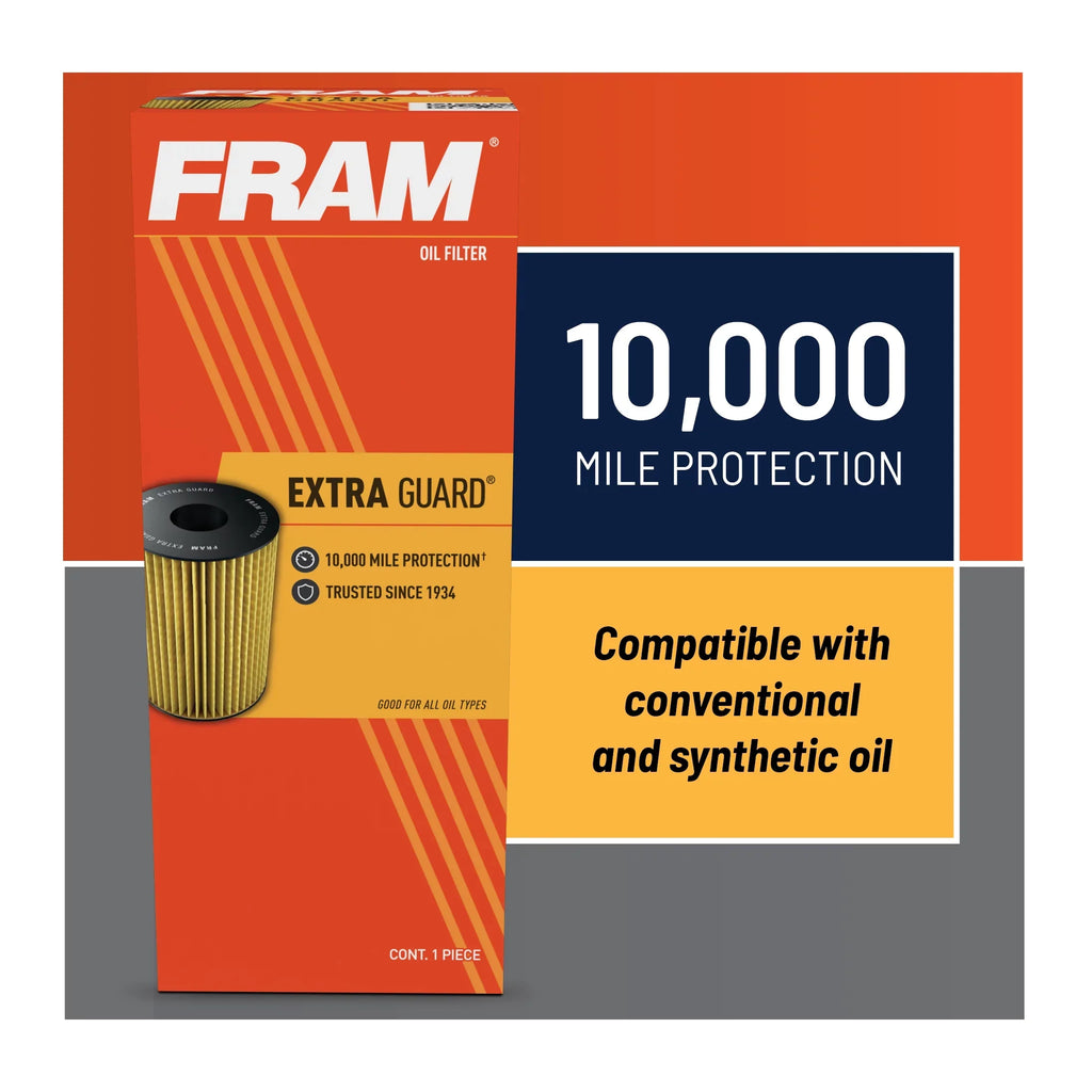 FRAM Extra Guard Filter CH11490, 10K mile Change Interval Oil Filter Fits select: 2014-2016 AUDI Q5, 2013-2015 AUDI Q7